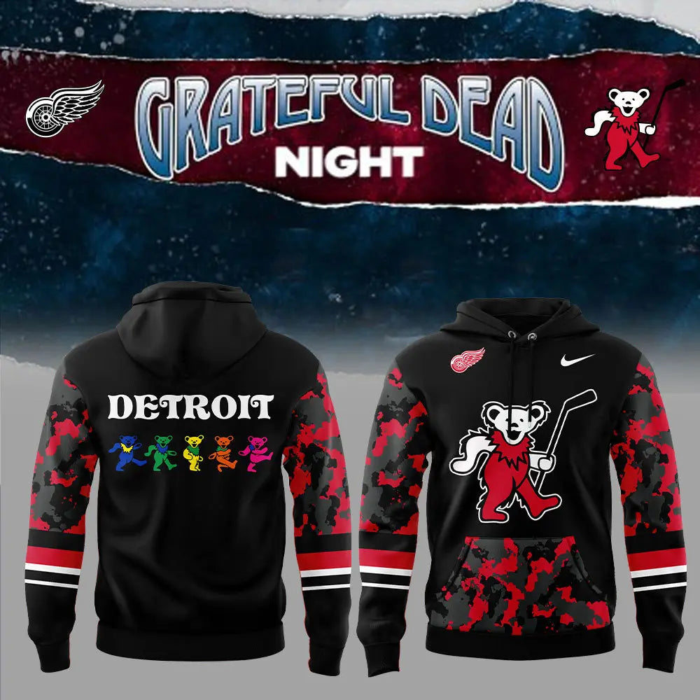 Limited Edition Detroit Red Wings Grateful Dead Night Hoodie