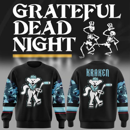 Limited Edition Seattle Kraken Grateful Dead Night Sweatshirt