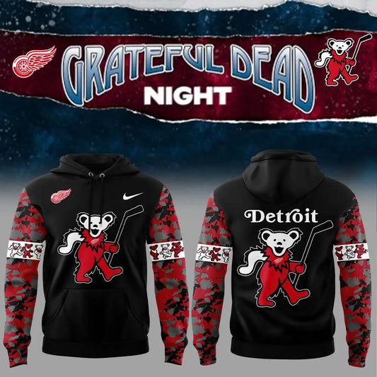 Limited Edition Detroit Red Wings Grateful Dead Night Hoodie