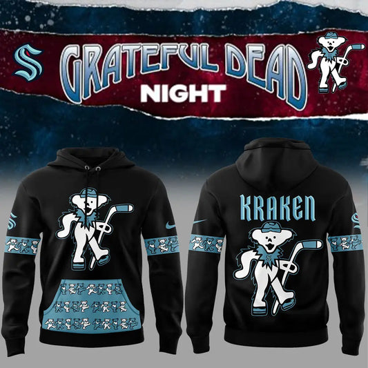 Limited Edition Seattle Kraken Grateful Dead Night Hoodie