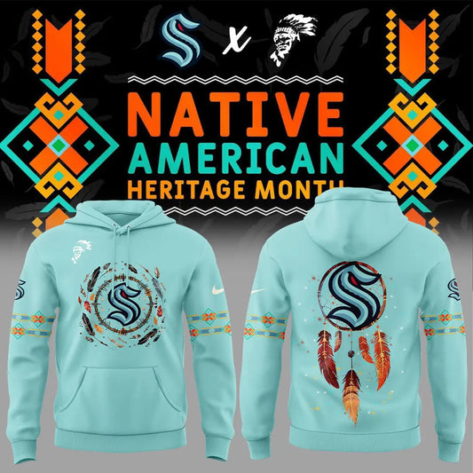 Limited Edition Seattle Kraken Native American Heritage Month Hoodie