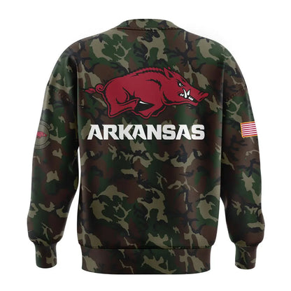 Arkansas Razorbacks Football Coach “Sam Pittman” Camo Sweatshirt