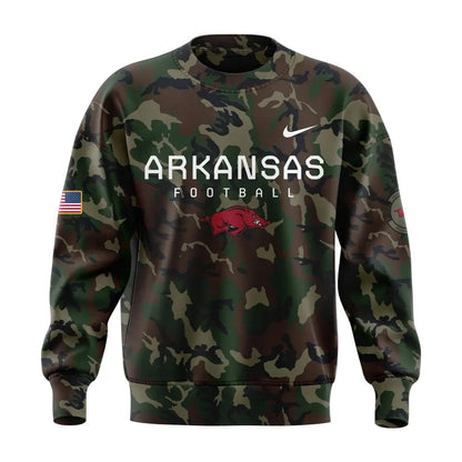 Arkansas Razorbacks Football Coach “Sam Pittman” Camo Sweatshirt