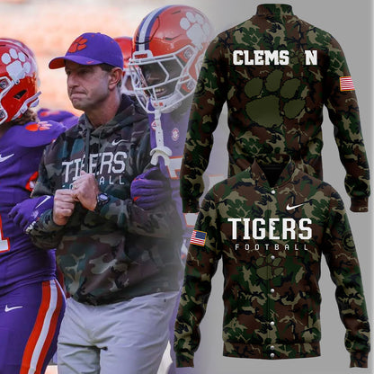 Clemson Football Coach ”Dabo Swinney” Camo Bomber Jacket