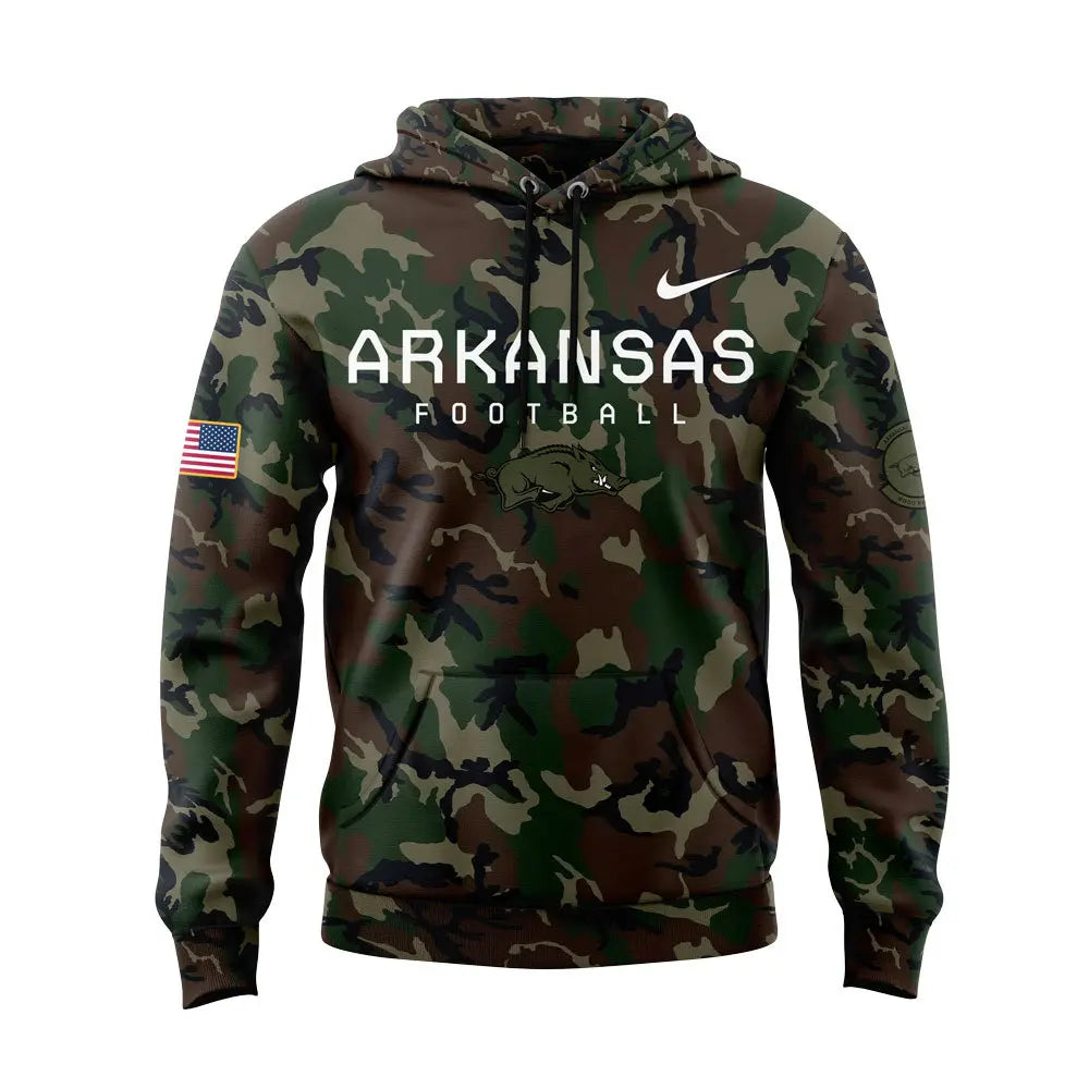 Arkansas Razorback Football Coach “Sam Pittman” Camo Hoodie