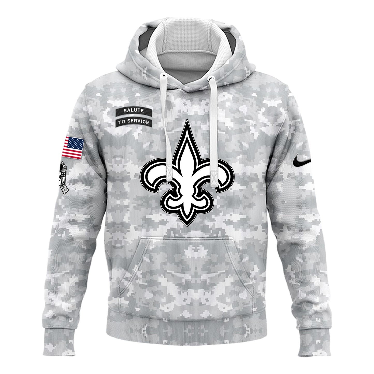 New Orleans Saints 2024 Salute to Service Club Limited Edition Camo Hoodie