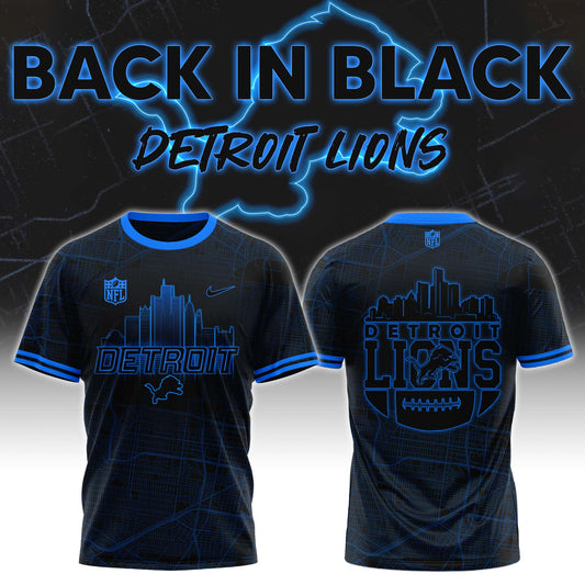 Detroit Lions Back In Black NFL Limited Edition Tshirt 2024