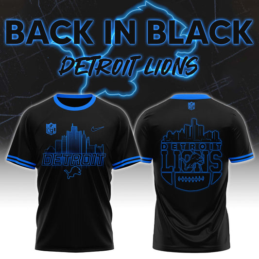 Detroit Lions Back In Black NFL Limited Edition Tshirt 2024