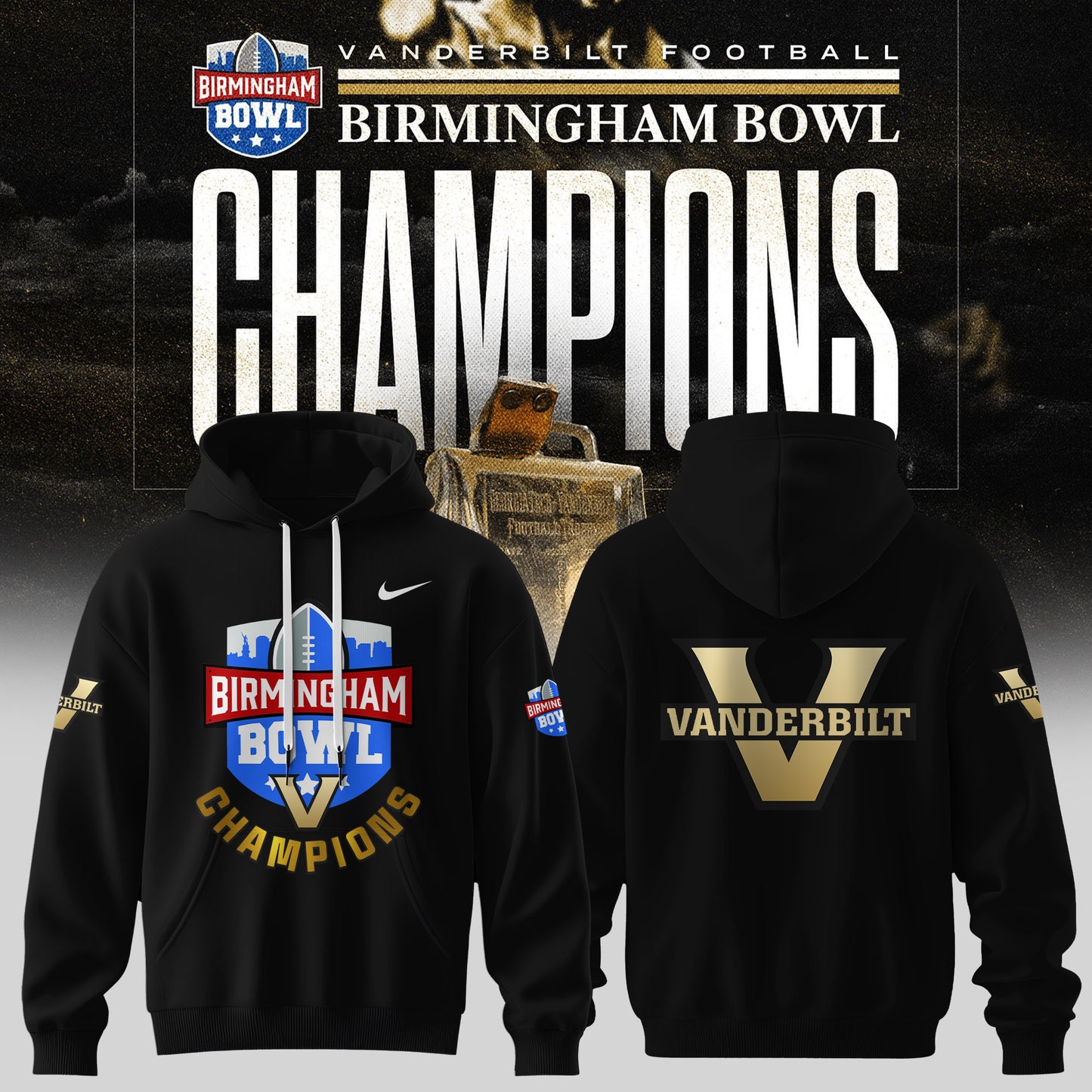 Vanderbilt Football Birmingham Bowl Champions Limited Hoodie