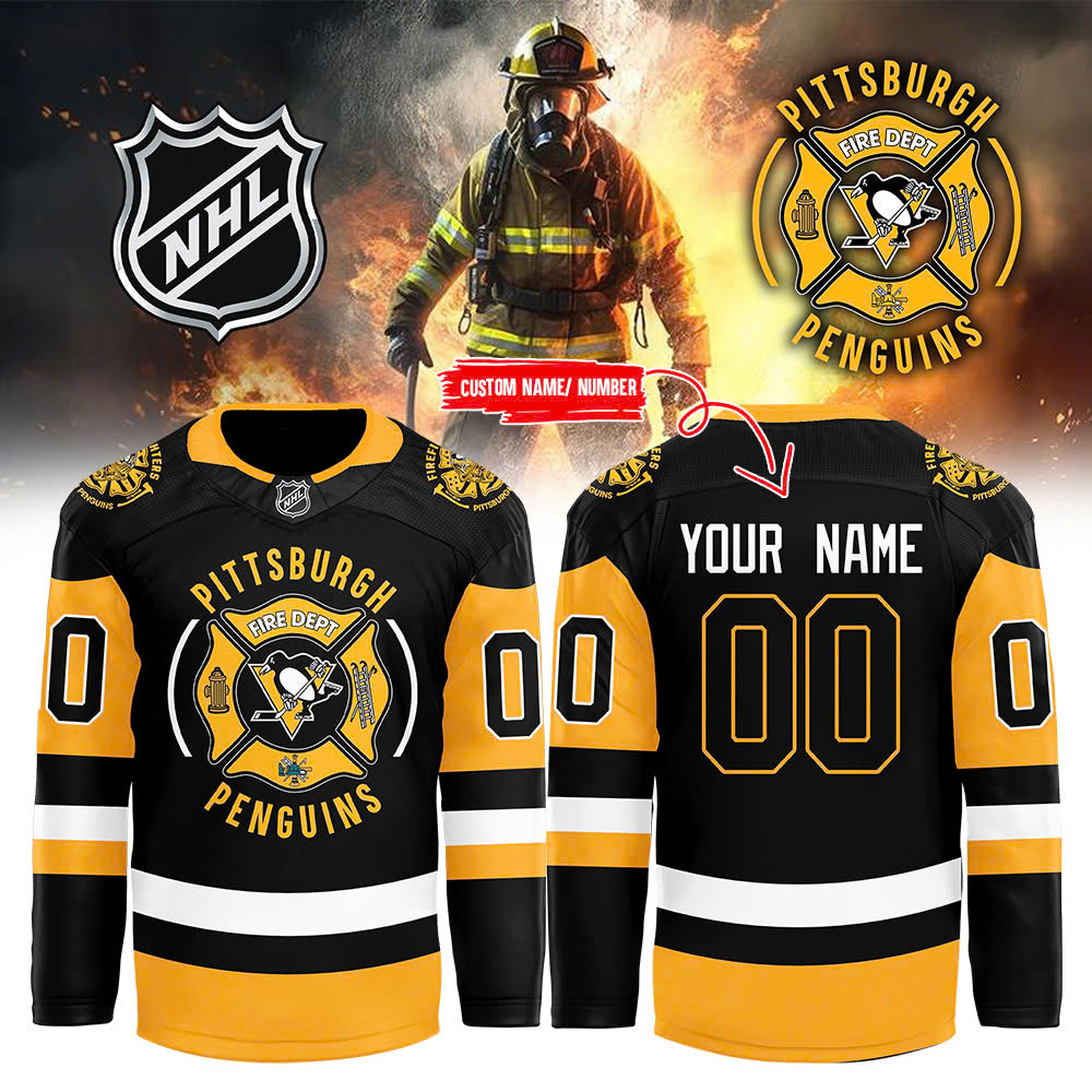 Pittsburgh Penguins x 2024 Firefighter Appreciation Night Premium Limited Personalized Jersey