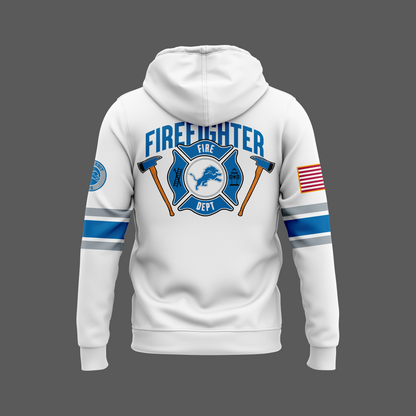 Detroit Lions x 2024 Firefighter Appreciation Night Premium Limited White Hoodie