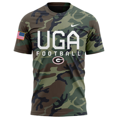 Georgia Bulldogs football Camo 2024 Salute to Service Tshirt