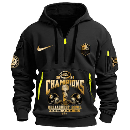 Alabama Crimson Tide NCAA ReliaQuest Bowl Champions Limited Edition Half Zip Hoodie