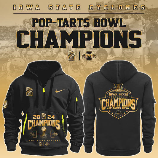 Iowa State Cyclones NCAA Pop-Tarts Bowl Champions Limited Edition Half Zip Hoodie