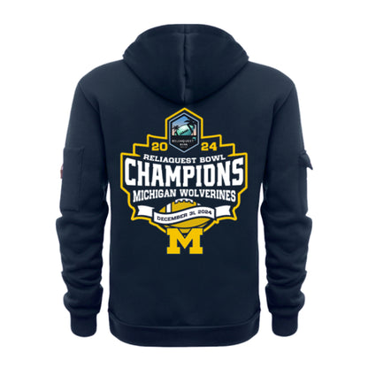 Michigan Wolverines NCAA ReliaQuest Bowl Champions Limited Edition Half Zip Hoodie