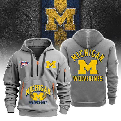 Limited Edition Michigan Wolverines Football Half Zip Hoodie