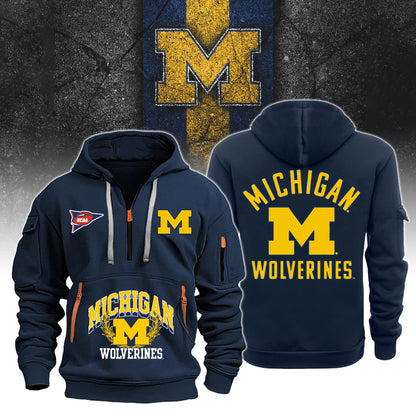 Limited Edition Michigan Wolverines Football Half Zip Hoodie