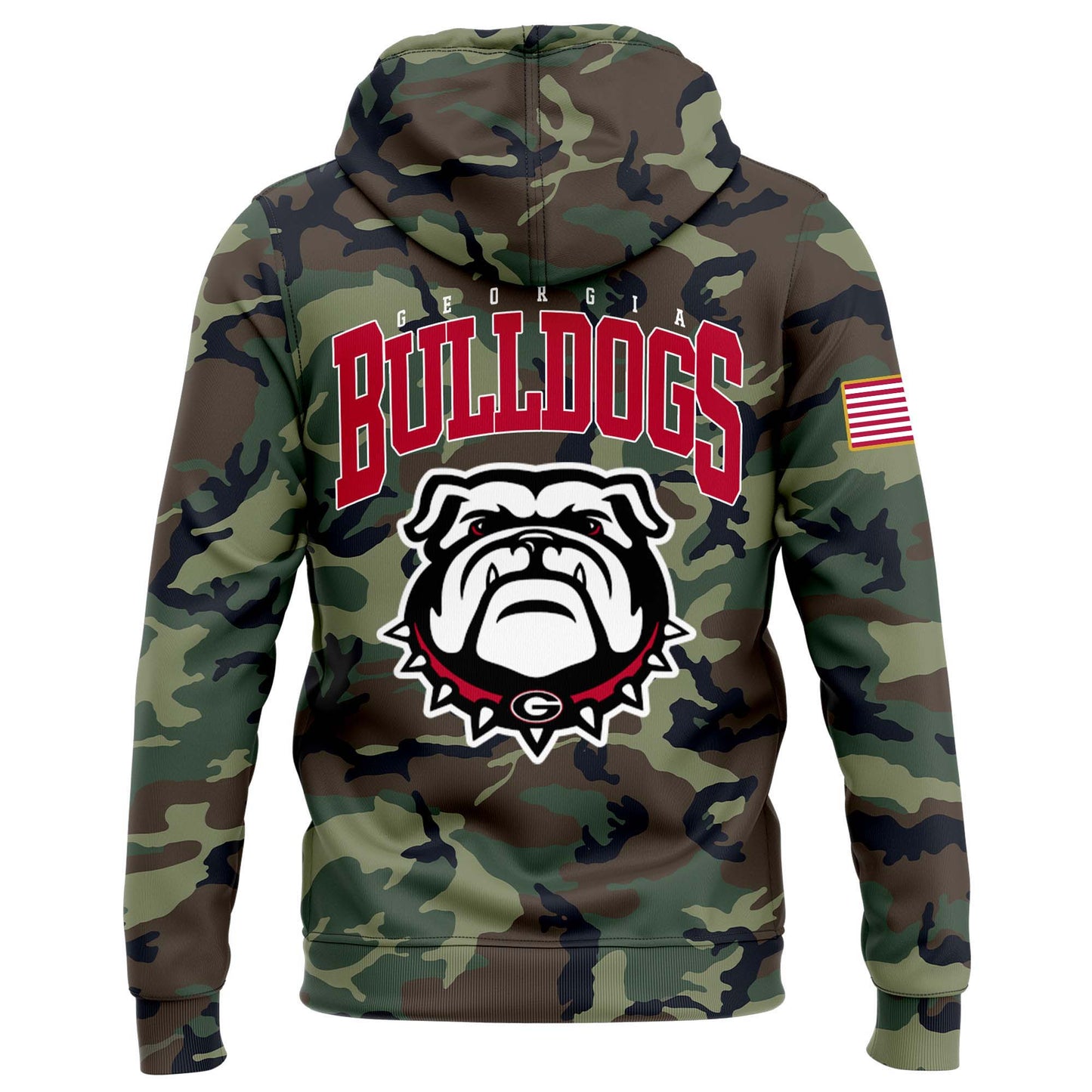 Georgia Bulldogs Football Camo 2024 Salute to Service Club Fleece Pullover Hoodie