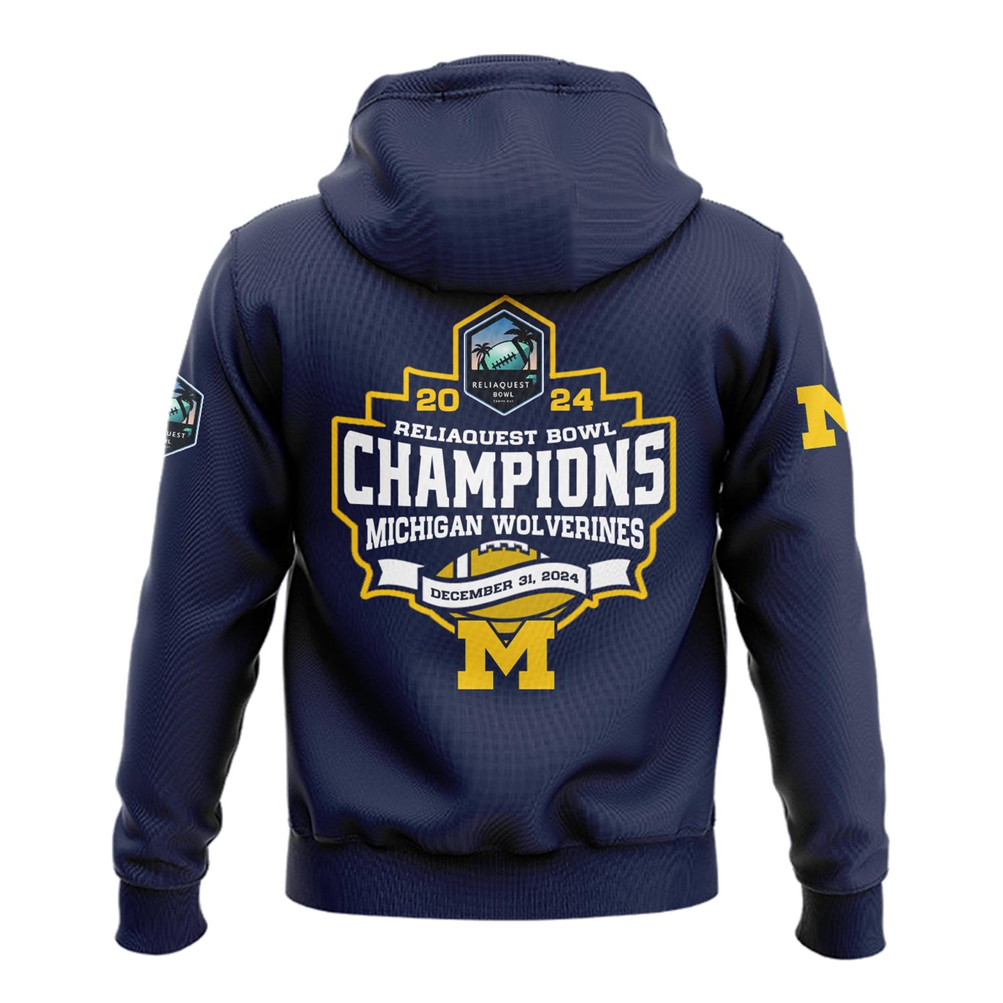 Michigan Wolverines NCAA ReliaQuest Bowl Champions Limited Edition Zip Hoodie