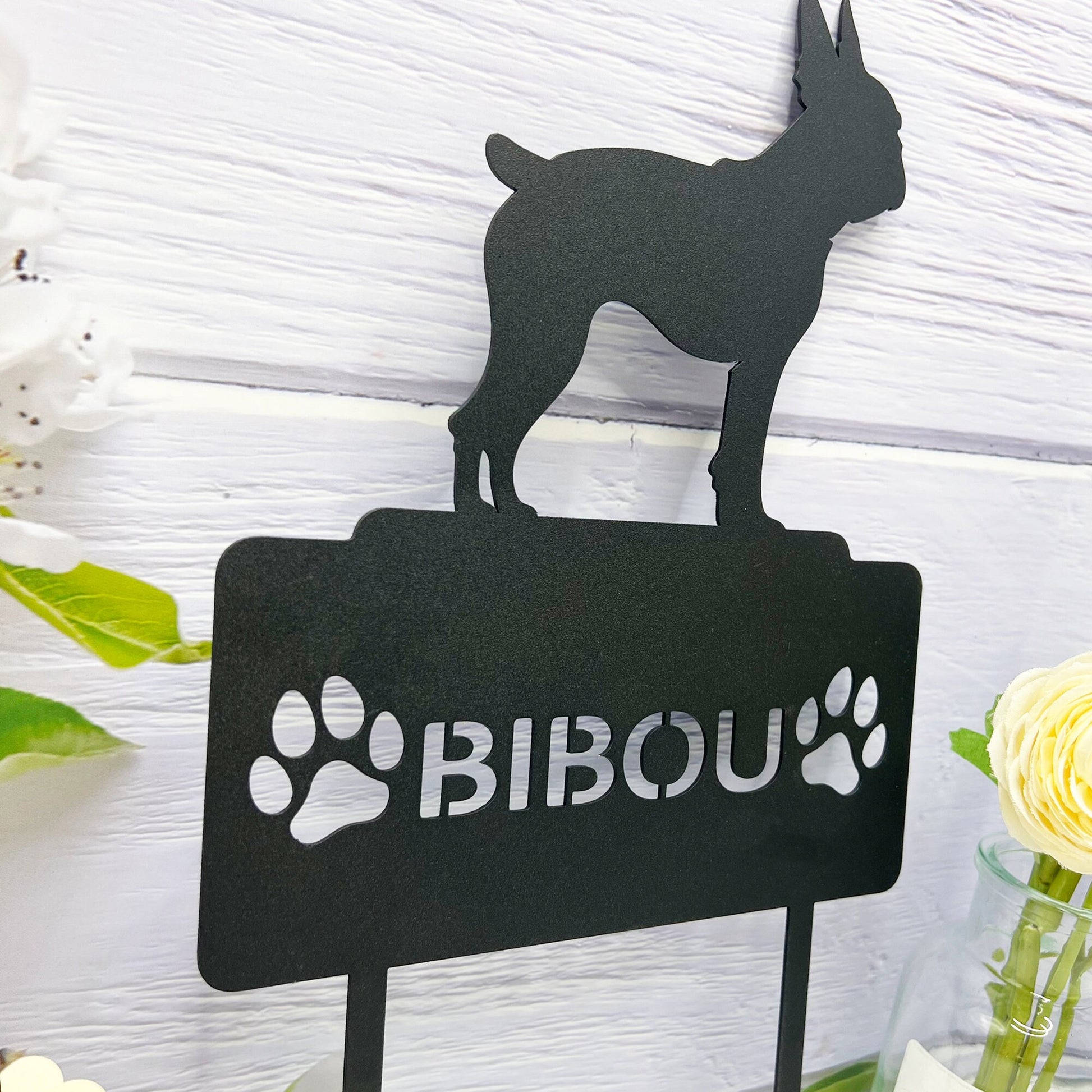 Personalized Dog Garden Stake, Dog Design Garden Metal Sign, Dog Grave Marker, Pet loss gift, Custom Garden Sign,Dog tombstone, Yard stake