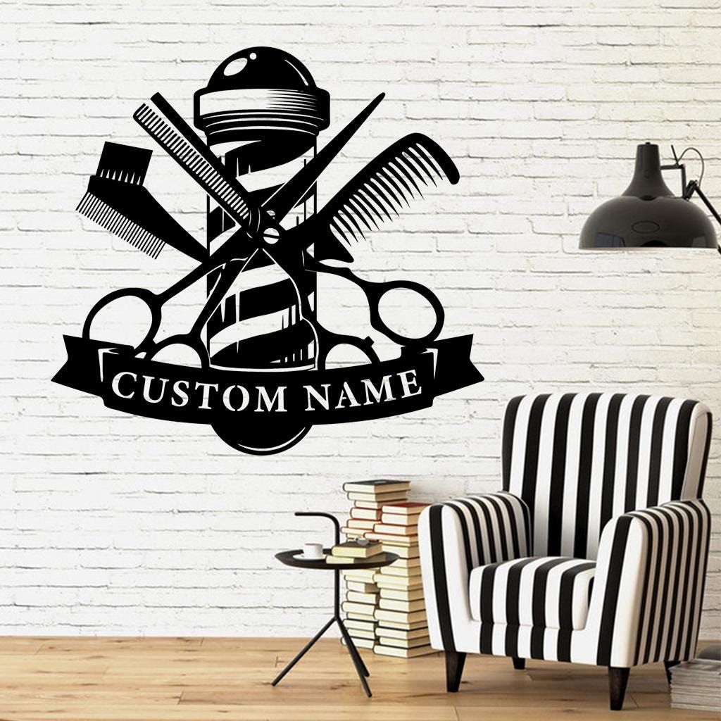 Handmade-Custom Barber Sign Metal Wall Sign-Personalized Barber Sign Metal Wall Art-Barber Sign Metal Wall Decor-Gift For Family-Metal Sign