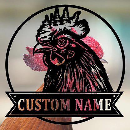 Handmade-Custom Rooster Sign Metal Wall Sign-Personalized Rooster Sign Metal Wall Art-Rooster Sign Metal Wall Decor-Gift For Family