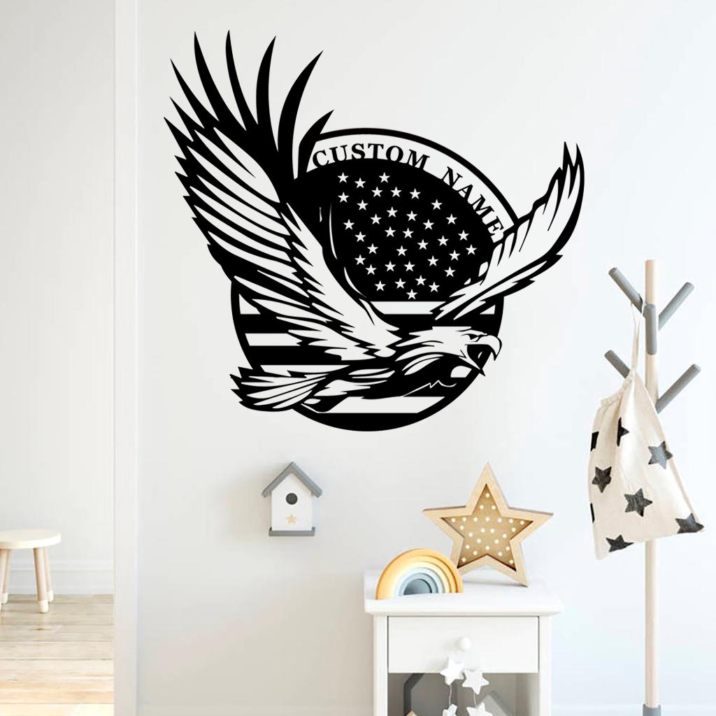 Handmade-Custom Eagle Sign Metal Wall Sign-Personalized Eagle Sign Metal Wall Art-Eagle Sign Metal Wall Decor-Gift For Family-Wall Decor