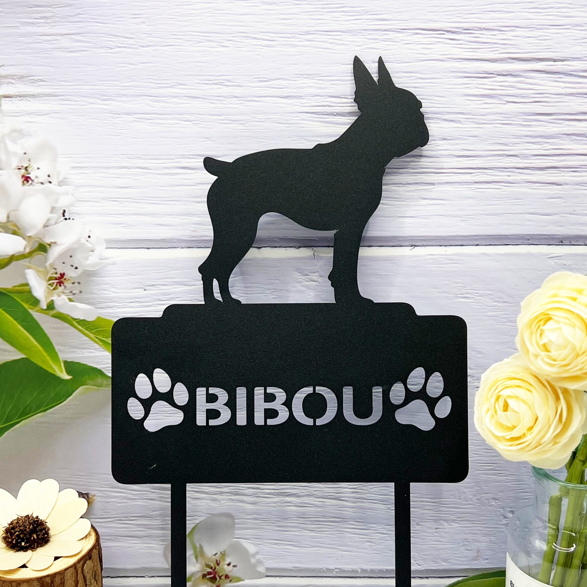 Personalized Dog Garden Stake, Dog Design Garden Metal Sign, Dog Grave Marker, Pet loss gift, Custom Garden Sign,Dog tombstone, Yard stake