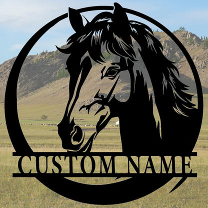 Handmade-Custom Horse Sign Metal Wall Sign-Personalized Horse Sign Metal Wall Art-Horse Sign Metal Wall Decor-Gift For Family-Wall Decor