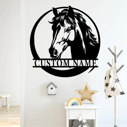 Handmade-Custom Horse Sign Metal Wall Sign-Personalized Horse Sign Metal Wall Art-Horse Sign Metal Wall Decor-Gift For Family-Wall Decor