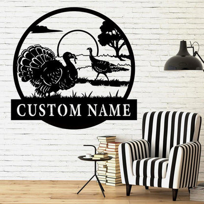 Handmade-Custom Turkey Sign Metal Wall Sign-Personalized Turkey Sign Metal Wall Art-Turkey Sign Metal Wall Decor-Gift For Family-Metal Sign