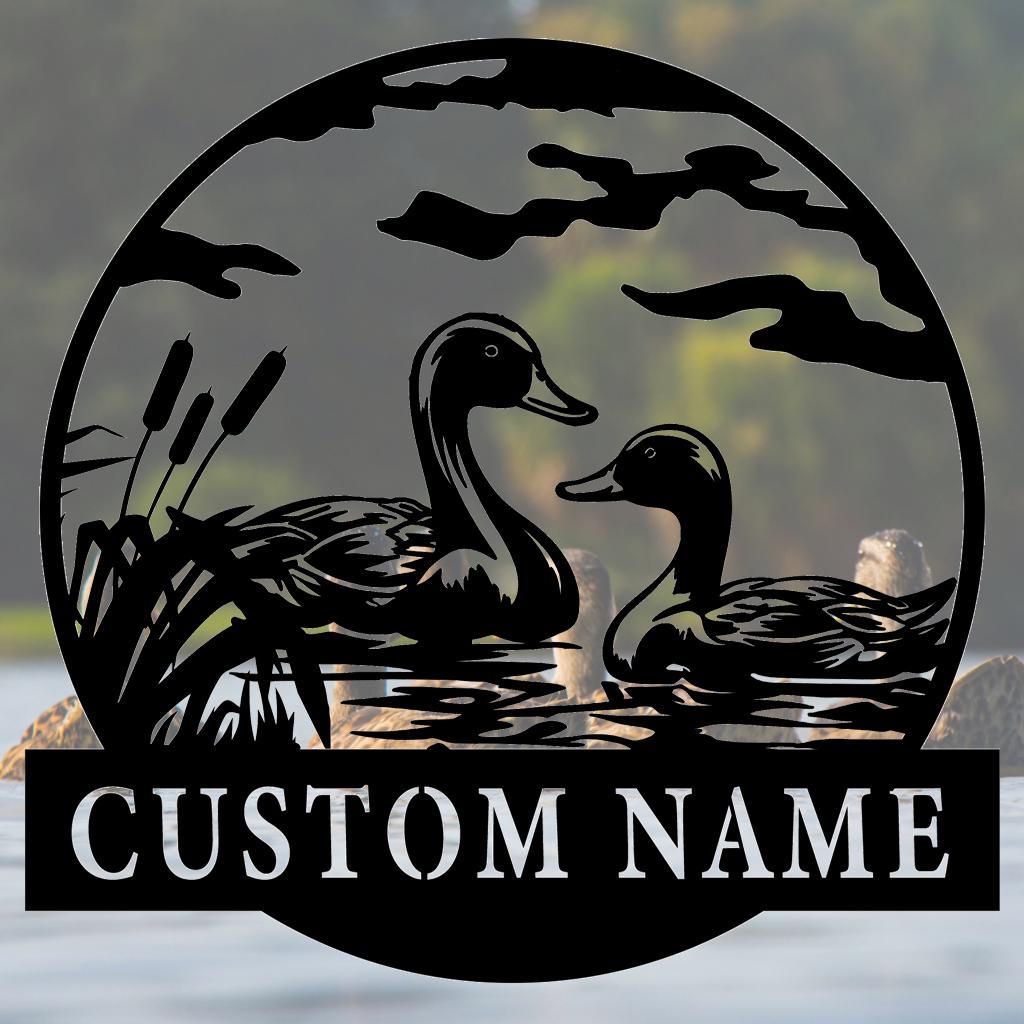 Handmade-Custom Duck Sign Metal Wall Sign-Personalized Duck Sign Metal Wall Art-Duck Sign Metal Wall Decor-Gift For Family-Wall Decor