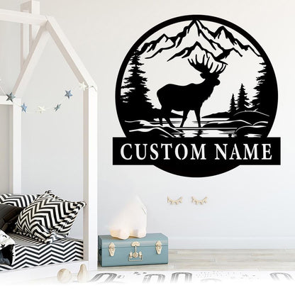 Handmade-Custom Moose Sign Metal Wall Sign-Personalized Moose Sign Metal Wall Art-Moose Sign Metal Wall Decor-Gift For Family-Wall Decor