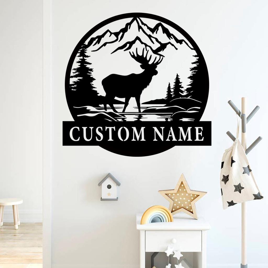 Handmade-Custom Moose Sign Metal Wall Sign-Personalized Moose Sign Metal Wall Art-Moose Sign Metal Wall Decor-Gift For Family-Wall Decor