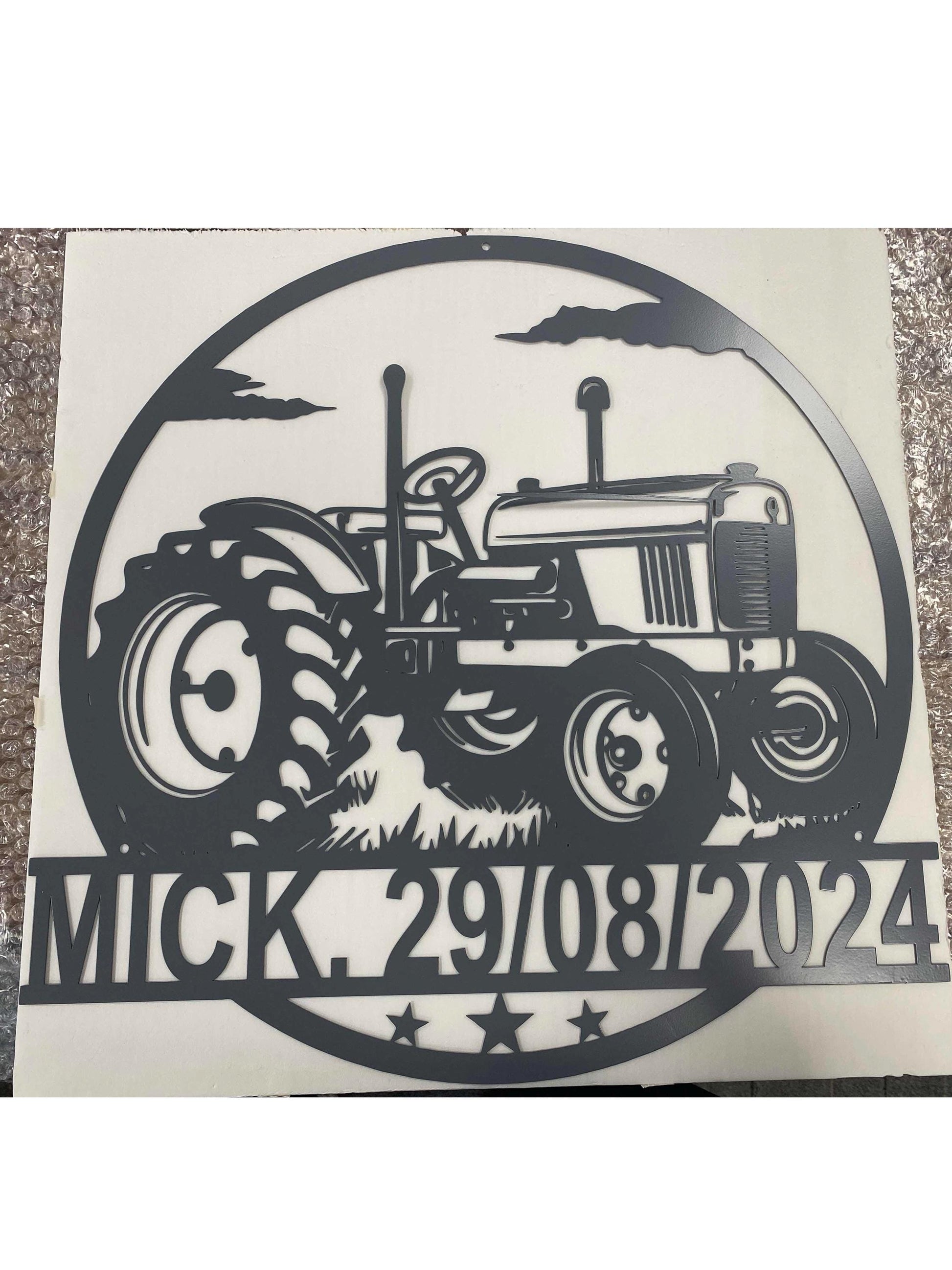 Handmade-Custom Tractor Sign Metal Wall Sign-Personalized Tractor Sign Metal Wall Art-Tractor Sign Metal Wall Decor-Gift For Family