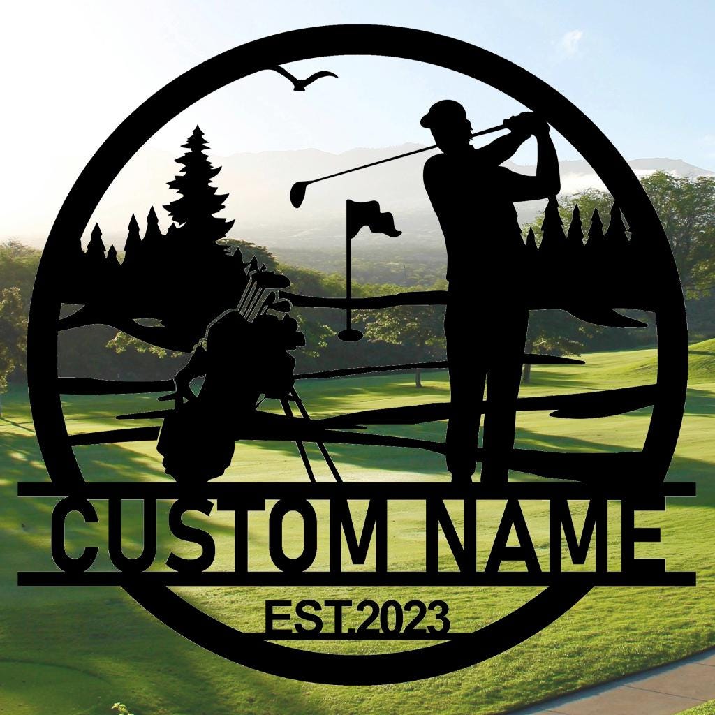 Handmade-Custom Golf Sign Metal Wall Sign-Personalized Golf Sign Metal Wall Art-Golf Sign Metal Wall Decor-Gift For Family-Custom Metal Sign