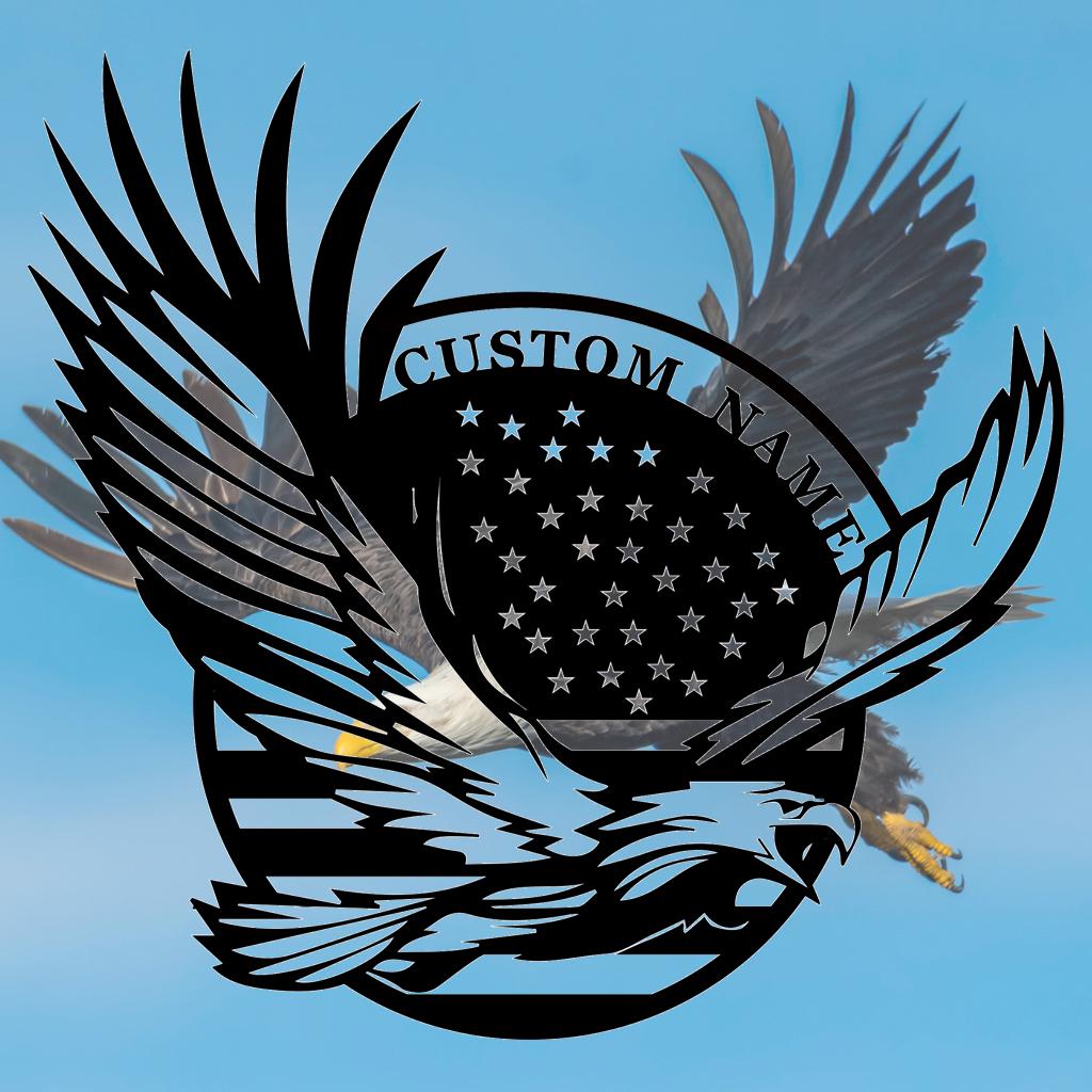 Handmade-Custom Eagle Sign Metal Wall Sign-Personalized Eagle Sign Metal Wall Art-Eagle Sign Metal Wall Decor-Gift For Family-Wall Decor