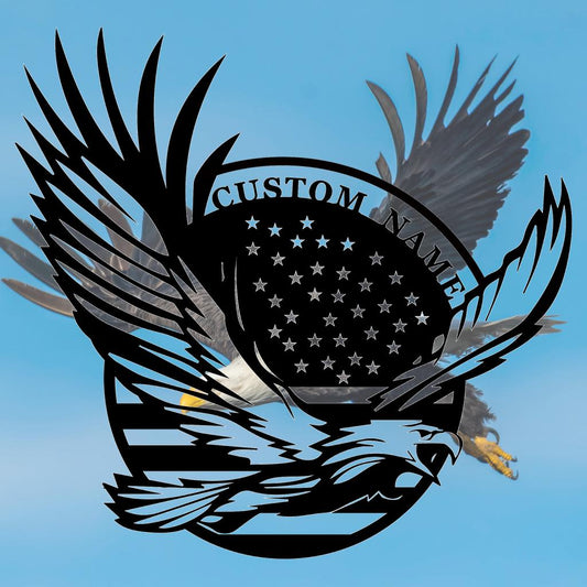 Handmade-Custom Eagle Sign Metal Wall Sign-Personalized Eagle Sign Metal Wall Art-Eagle Sign Metal Wall Decor-Gift For Family-Wall Decor