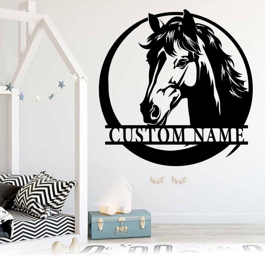 Handmade-Custom Horse Sign Metal Wall Sign-Personalized Horse Sign Metal Wall Art-Horse Sign Metal Wall Decor-Gift For Family-Wall Decor