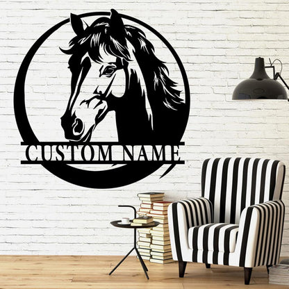 Handmade-Custom Horse Sign Metal Wall Sign-Personalized Horse Sign Metal Wall Art-Horse Sign Metal Wall Decor-Gift For Family-Wall Decor