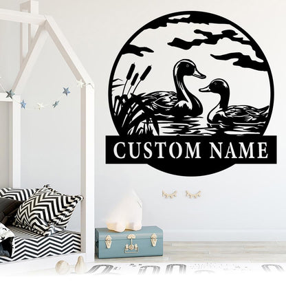 Handmade-Custom Duck Sign Metal Wall Sign-Personalized Duck Sign Metal Wall Art-Duck Sign Metal Wall Decor-Gift For Family-Wall Decor