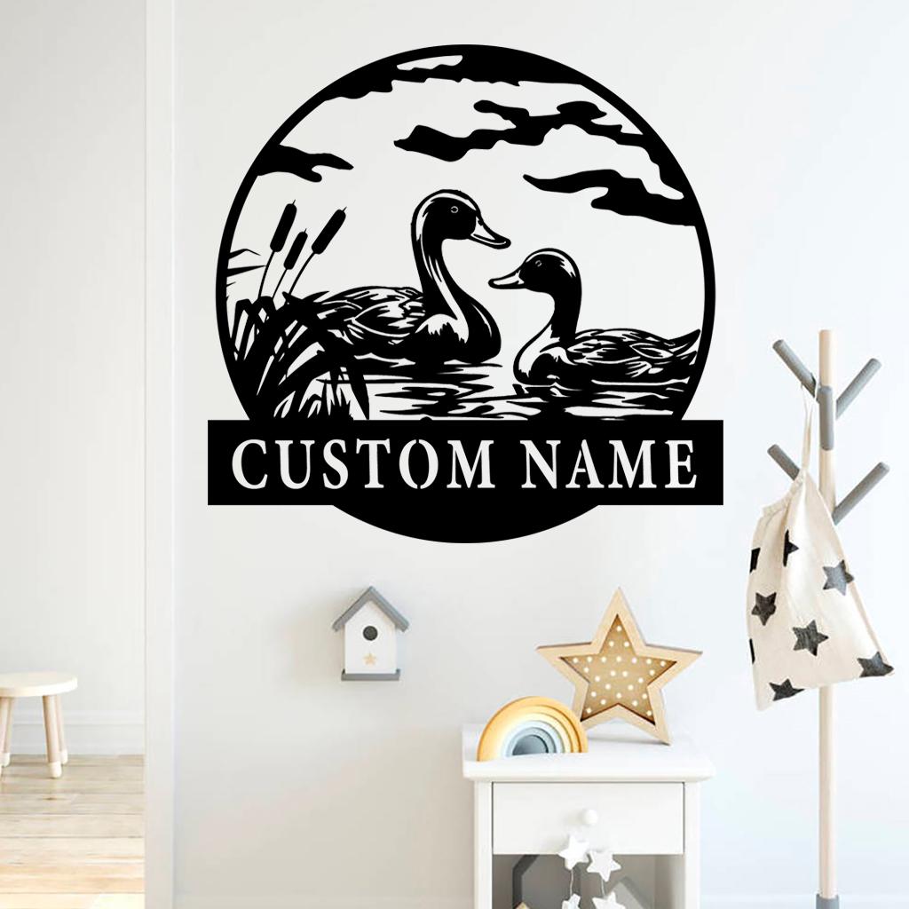 Handmade-Custom Duck Sign Metal Wall Sign-Personalized Duck Sign Metal Wall Art-Duck Sign Metal Wall Decor-Gift For Family-Wall Decor