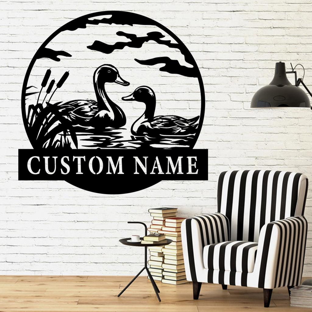 Handmade-Custom Duck Sign Metal Wall Sign-Personalized Duck Sign Metal Wall Art-Duck Sign Metal Wall Decor-Gift For Family-Wall Decor