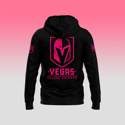 Vegas Golden Knights 2024 NHL Breast Cancer Awareness Month Pullover Hoodie