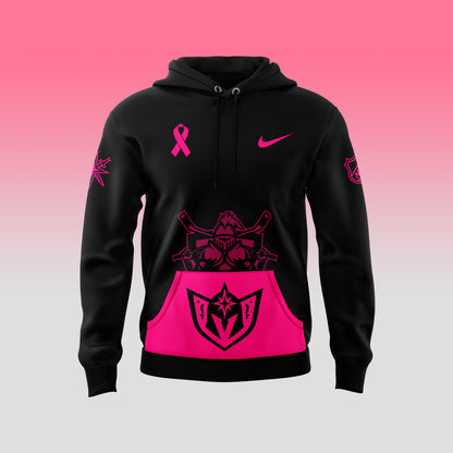 Vegas Golden Knights 2024 NHL Breast Cancer Awareness Month Pullover Hoodie