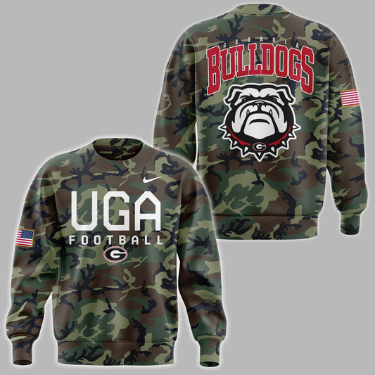 Georgia Bulldogs football Camo 2024 Salute to Service Sweatshirt