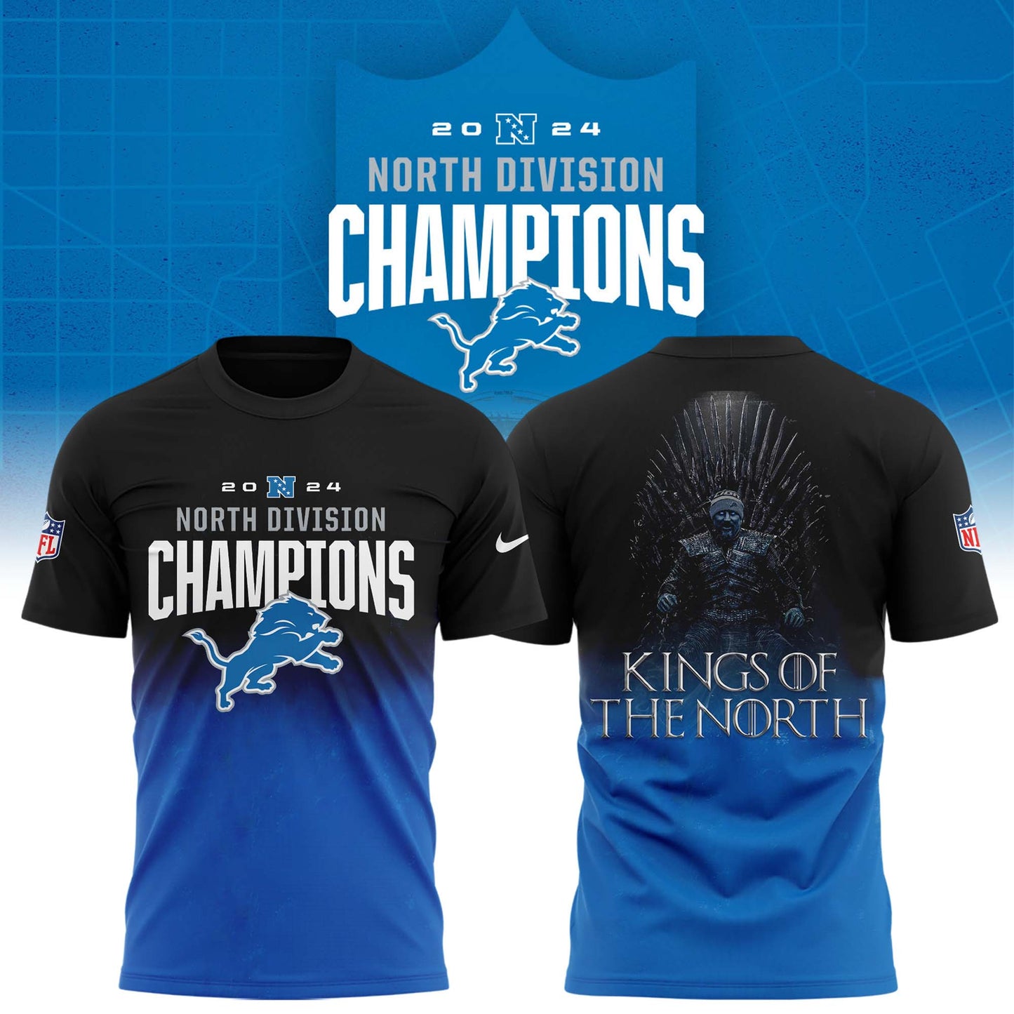 Special New Detroit Lions NFC North Champions Tshirt