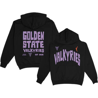 Unisex Playa Society Eclipse Black Golden State Valkyries Pullover Hoodie