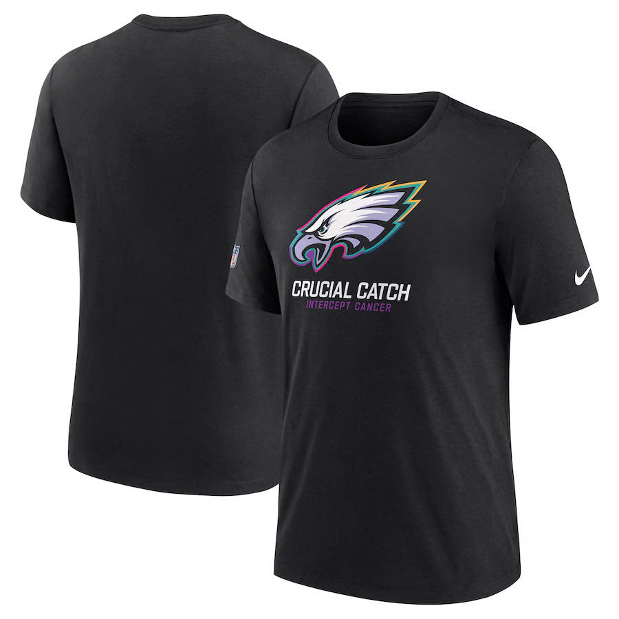 Men’s Philadelphia Eagles Black 2024 NFL Crucial Catch T-Shirt