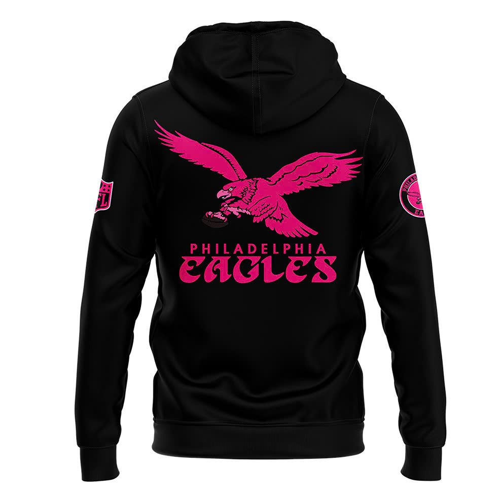 Men’s Black Philadelphia Eagles 2024 NFL Crucial Catch Club Pullover Zip Hoodie